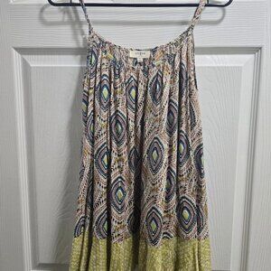 Umgee Tank Top Womens S Strappy BoHo Hippie Artsy Colorful Loose Flowy